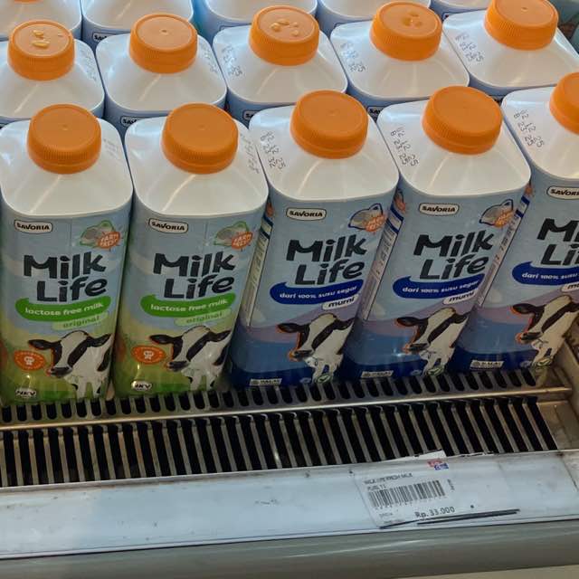 ミルクライフ ”Milk Life”のパッケージ。ラクトースフリー、チョコレートフレーバーなど、多様な種類がある。